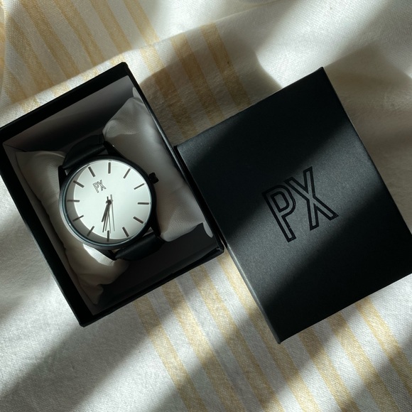 PX Clothing | BNIB |⌚️Tyler Leather Strap Watch in Charcoal - Picture 10 of 11